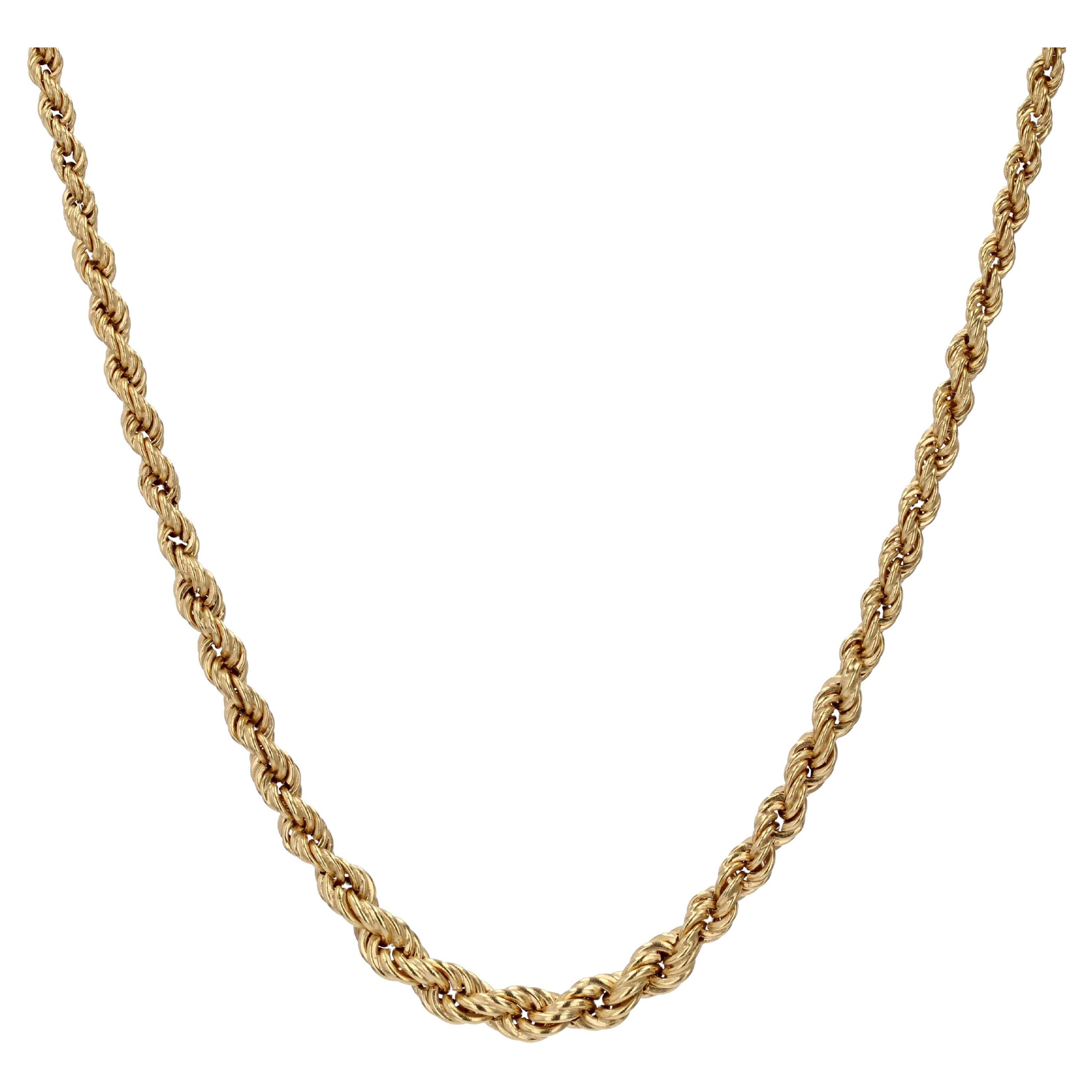 Modern 18 Karat Yellow Gold Twists Necklace For Sale