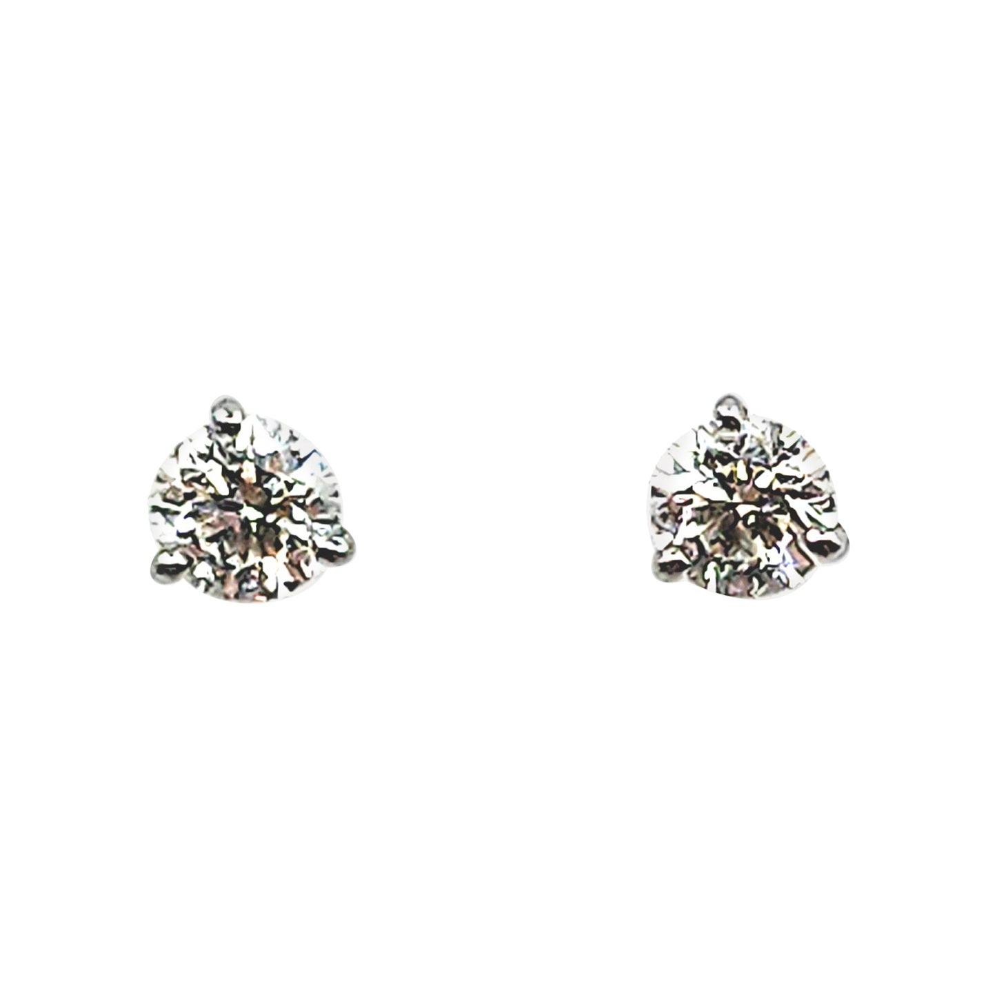 1.26 ct Diamond Stud Earrings For Sale