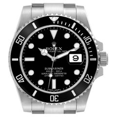 Used Rolex Submariner Date Black Dial Steel Mens Watch 116610