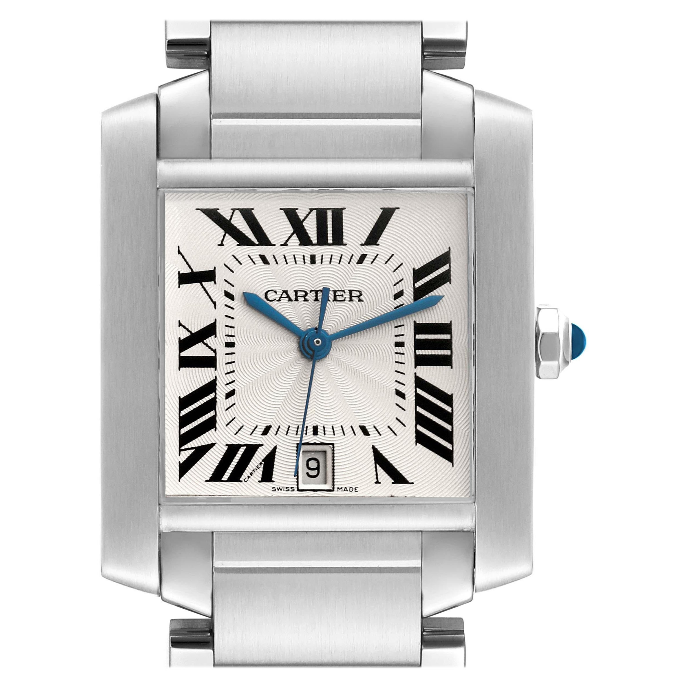 Cartier Tank Francaise Large Automatic Steel Mens Watch W51002Q3 For Sale