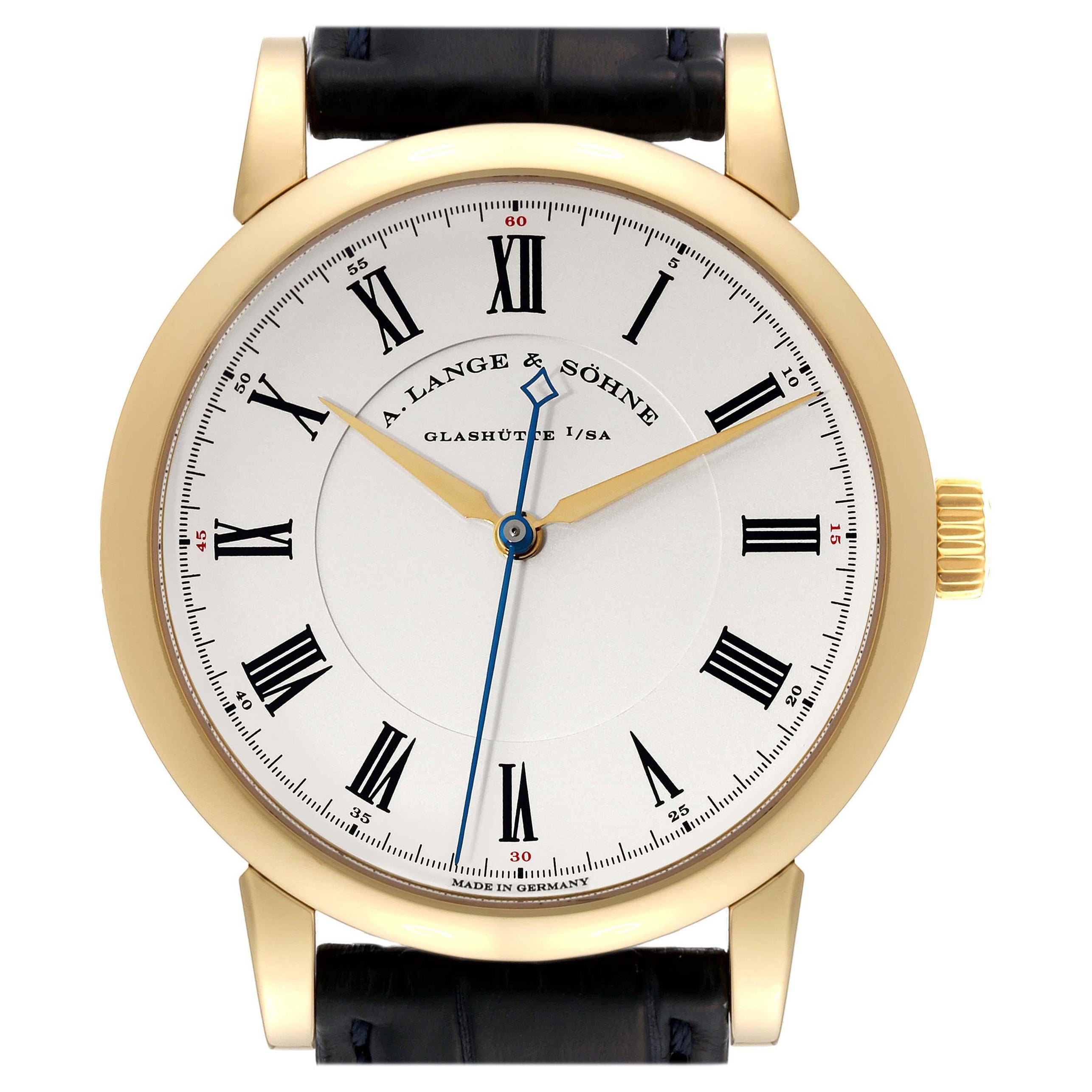 A. Lange and Sohne Richard Lange Yellow Gold Mens Watch 232.021 Box Papers For Sale