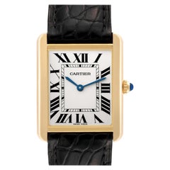 Cartier Tank Solo Large Yellow Gold Steel Mens Watch W5200004 Card