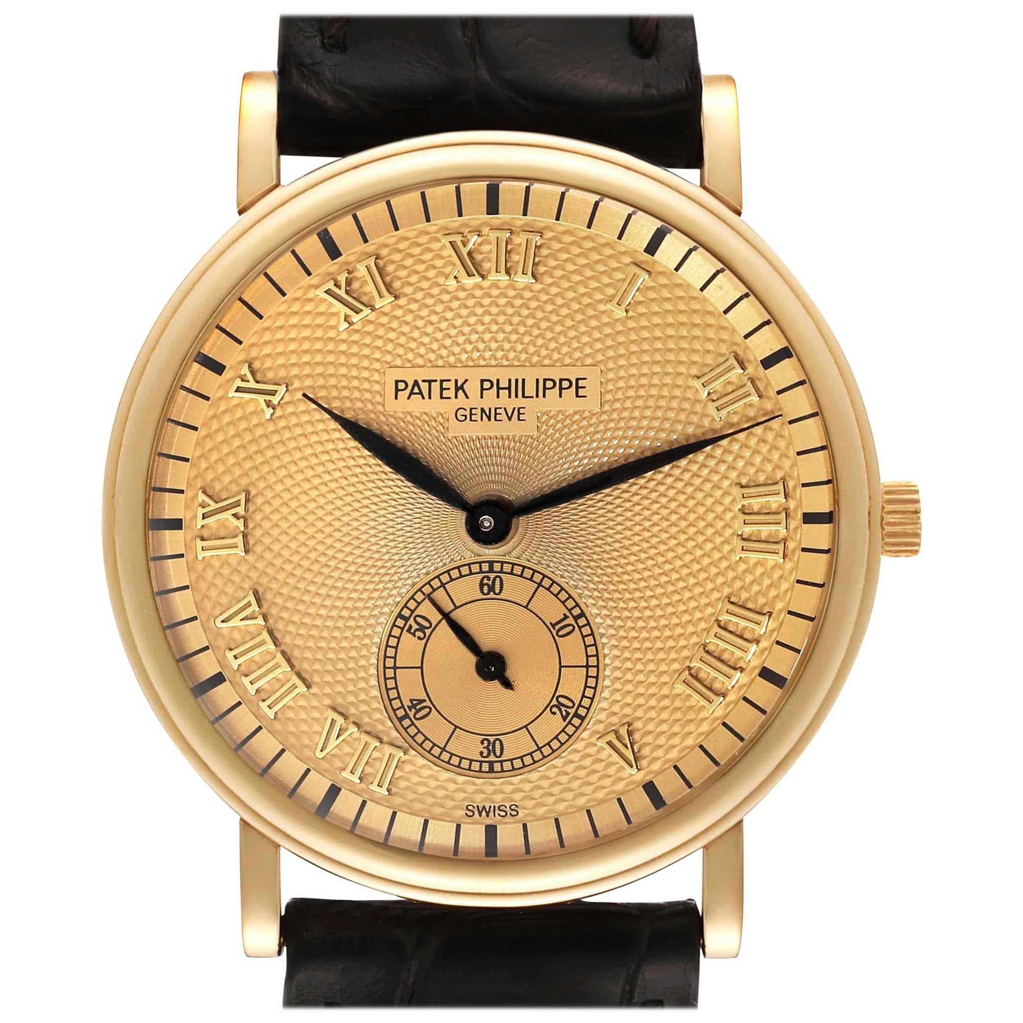 Patek Philippe Calatrava Officier Champagne Dial Yellow Gold Mens Watch 5022 For Sale