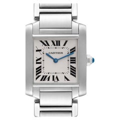 Used Cartier Tank Francaise Midsize Silver Dial Ladies Watch W51003Q3