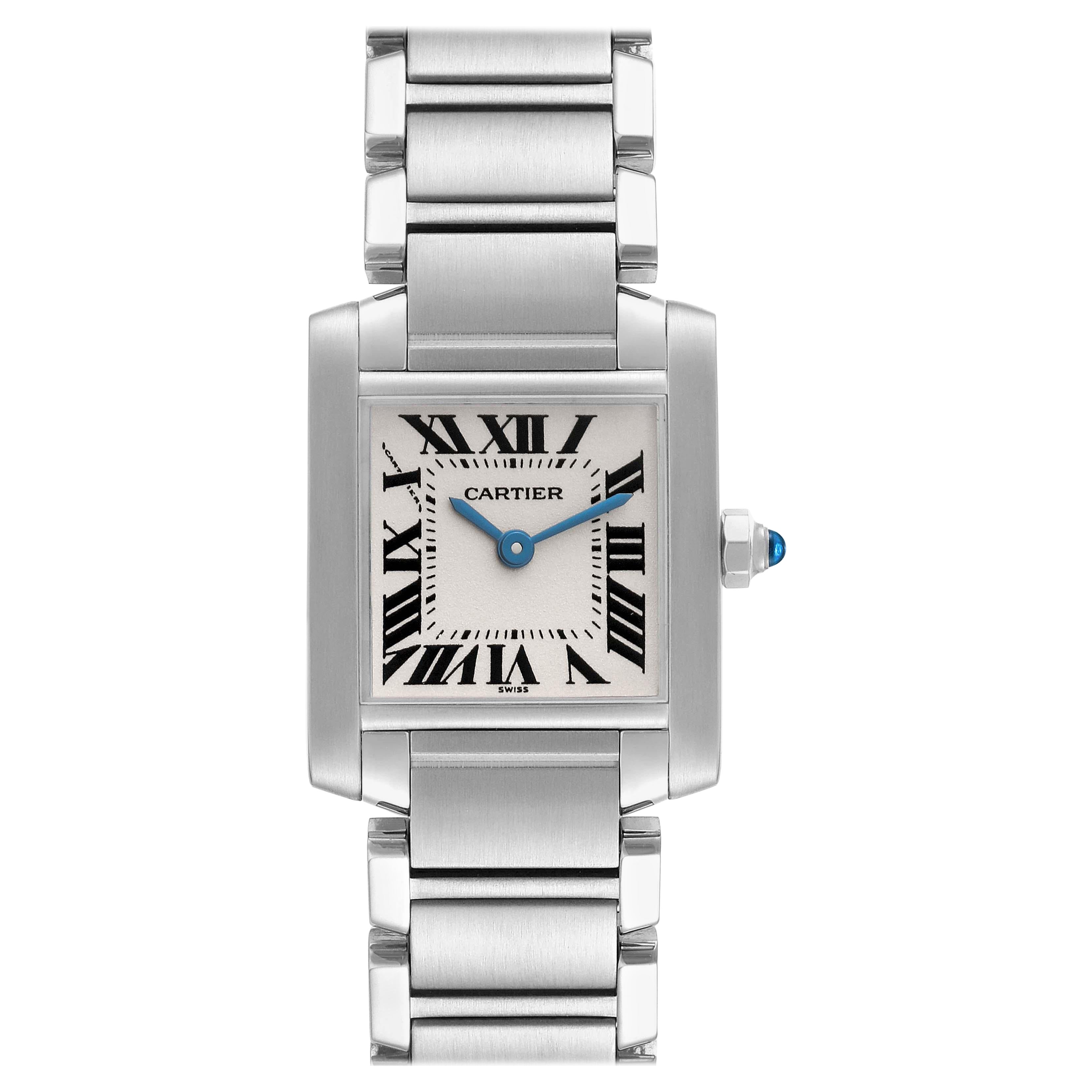 Cartier Tank Francaise Small Silver Dial Steel Ladies Watch W51008Q3 For Sale