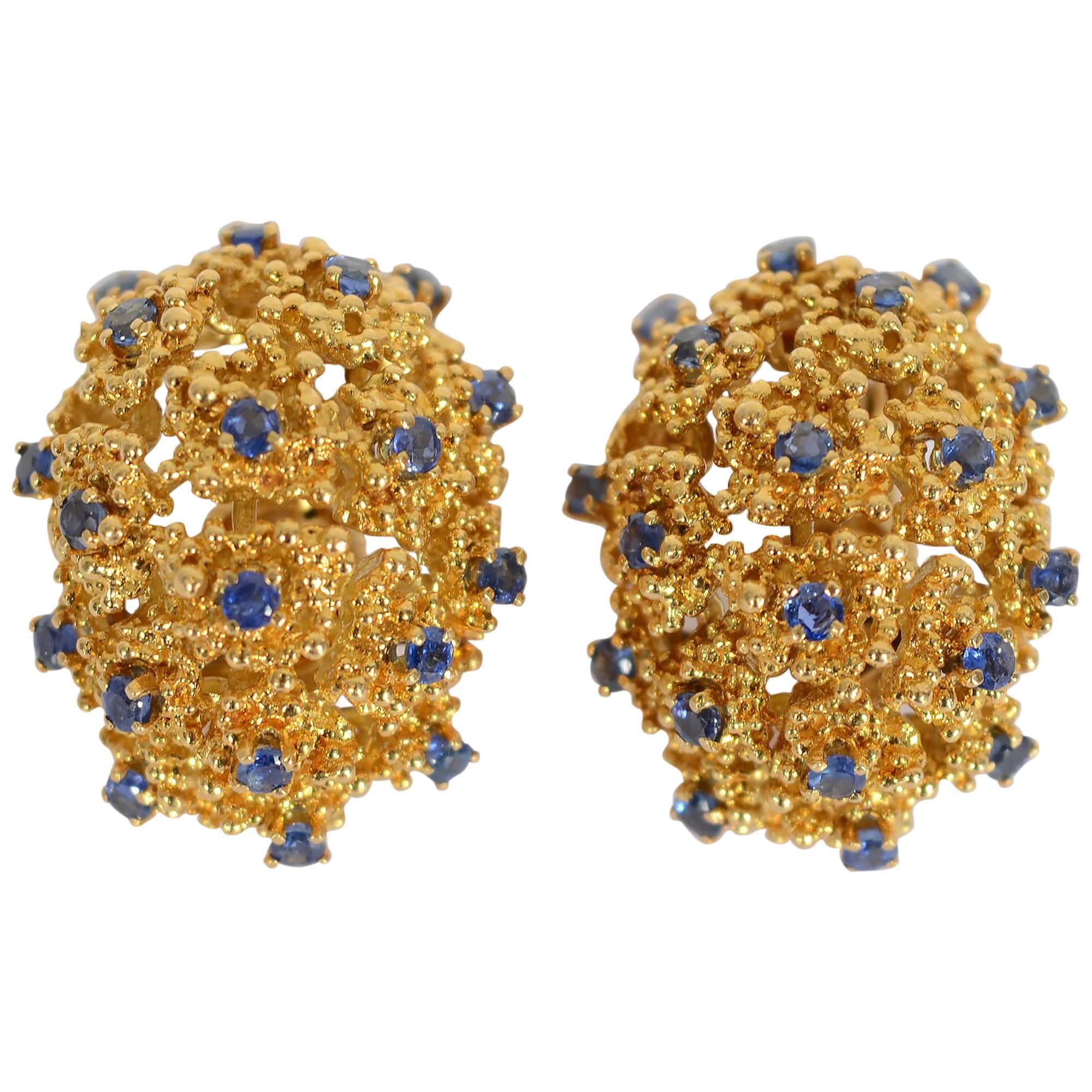 Tiffany & Co. Sapphire Gold Earrings