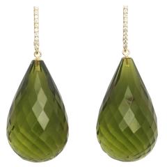 Amber Diamond Gold Drop Earrings 5