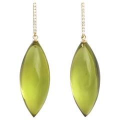 Amber Diamond Gold Drop Earrings 4