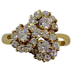 Diamond Gold Swirl Ring 6