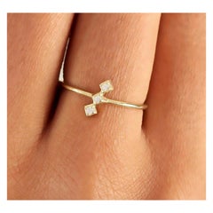 Pave Diamond Minimalist Ring 14k Gold Dainty Diamond Mother' Day Geschenk Ring.