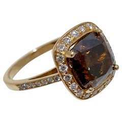 Natural Fancy Deep Brown Diamond Ring 5.05 Carats 18kt Gelbgold IGI Zertifikat 