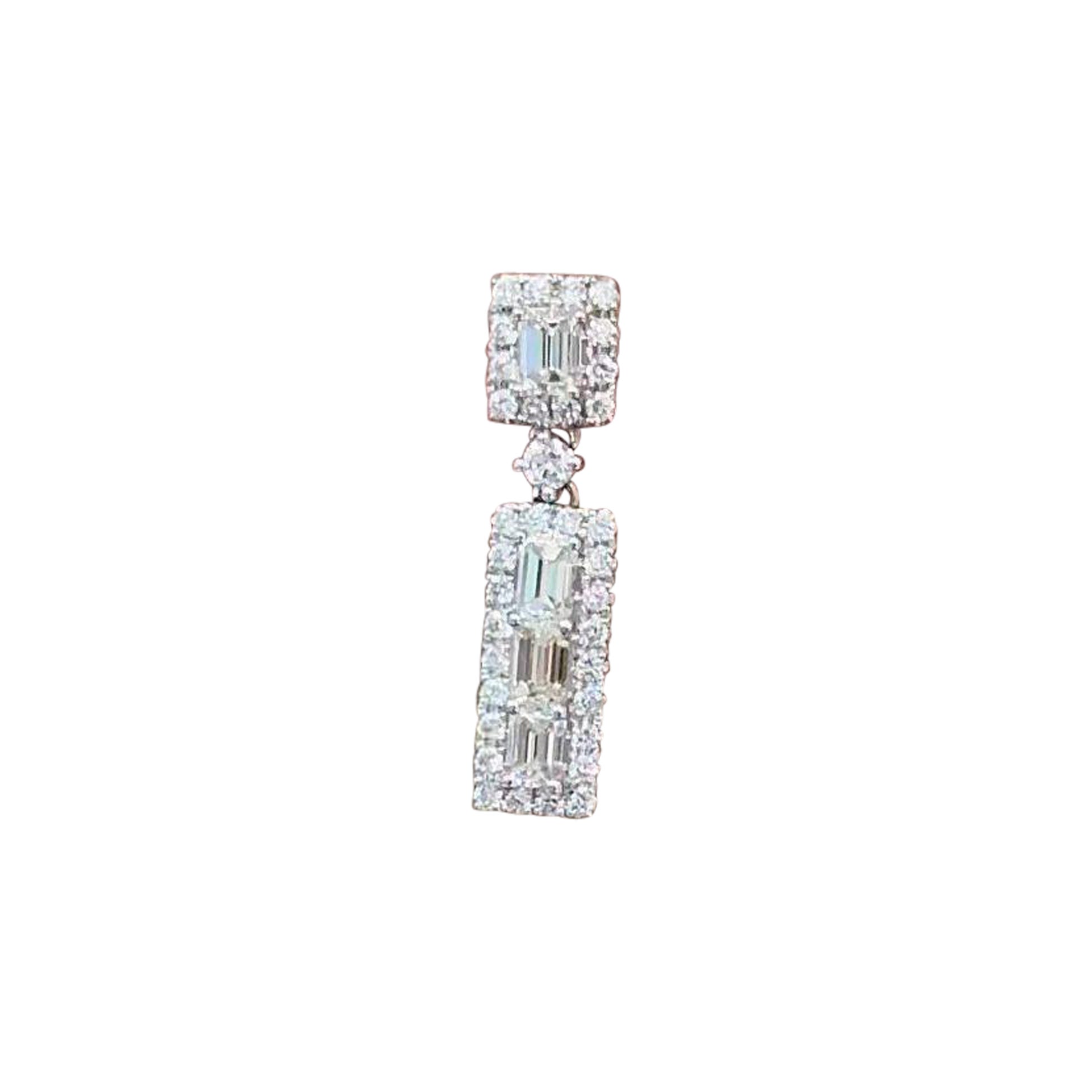 Diana M. 2.20cts Diamond Fashion Earrings in 18kt White Gold For Sale