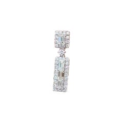 Diana M. Boucles d'oreilles à la mode en or blanc 18 carats avec diamants de 2,20 carats