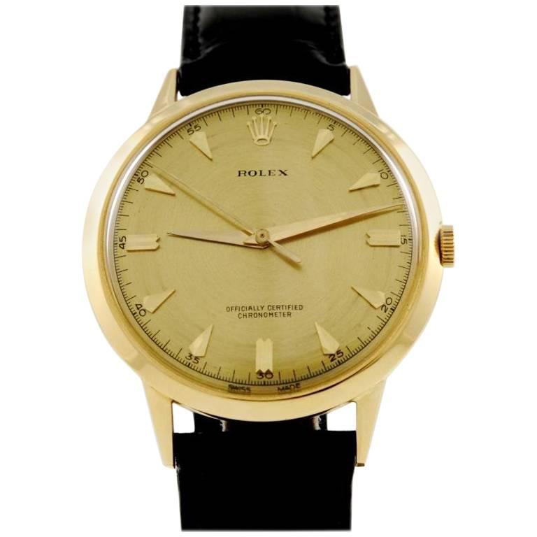 ROLEX Yellow Gold Precision Wristwatch ref.8940, 1960s For Sale