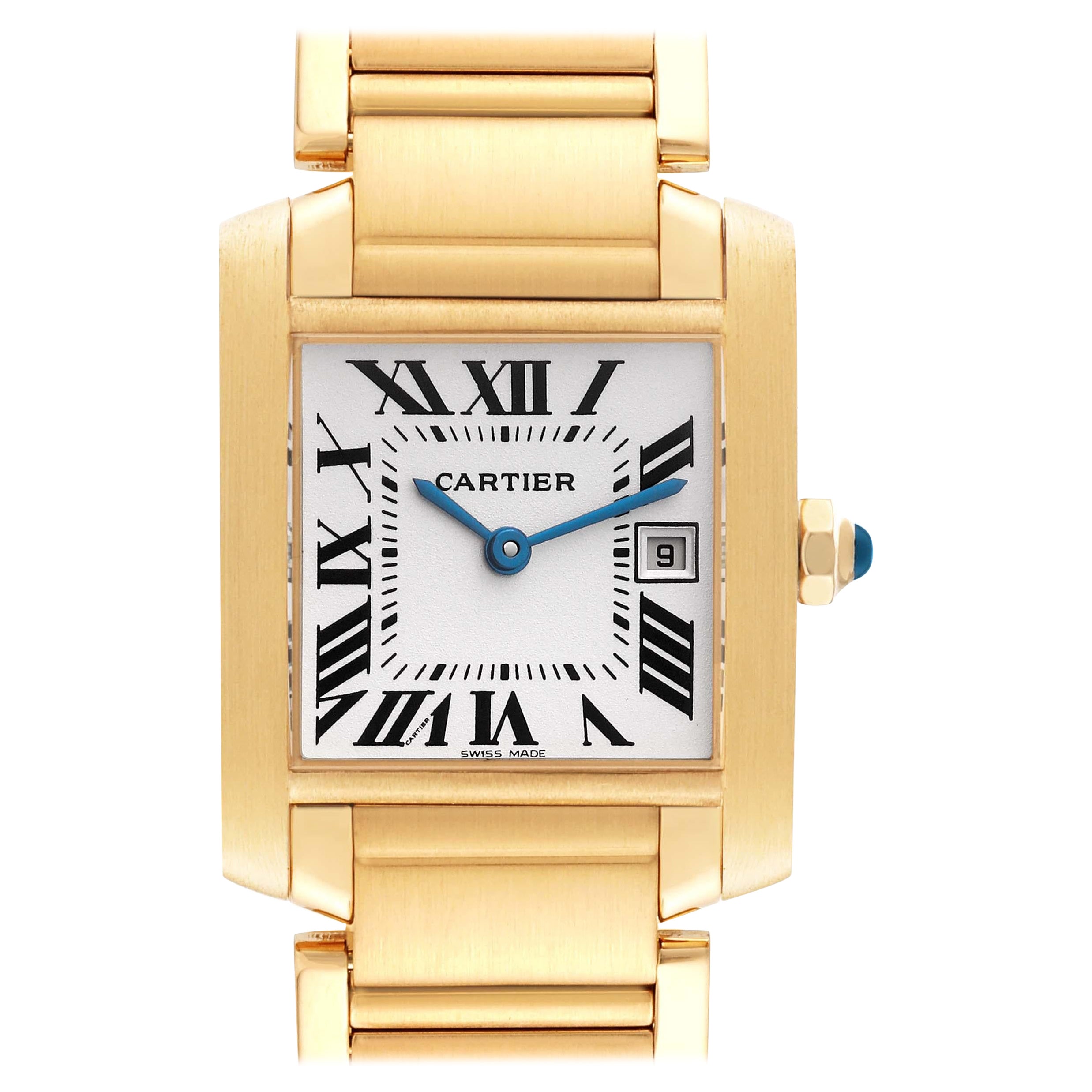 Cartier Tank Francaise Midsize Date Yellow Gold Ladies Watch W50014N2