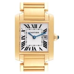 Vintage Cartier Tank Francaise Midsize Date Yellow Gold Ladies Watch W50014N2