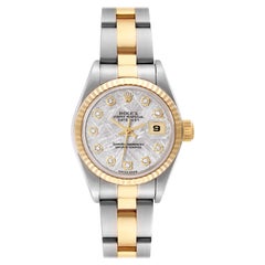 Rolex Datejust Steel Yellow Gold Meteorite Diamond Dial Ladies Watch 79173