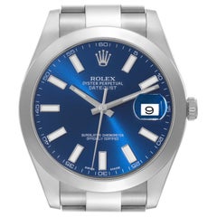 Rolex Datejust II 41 Blue Dial Steel Mens Watch 116300