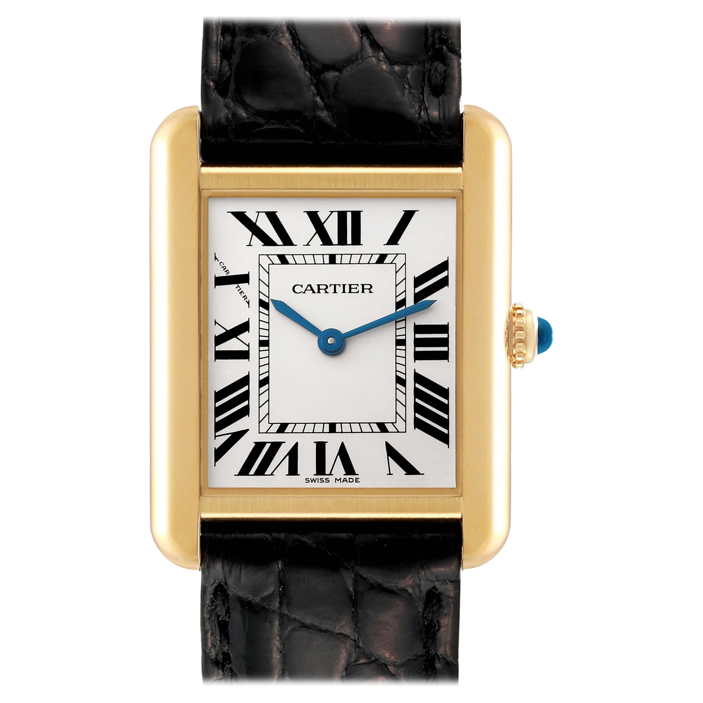 Cartier Tank Solo Small Yellow Gold Steel Ladies Watch W1018755 Papers