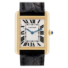 Cartier Tank Solo Yellow Gold Steel Silver Dial Ladies Watch W5200002 Papers