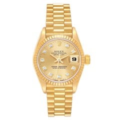 Rolex Datejust President Diamond Dial Yellow Gold Ladies Watch 69178