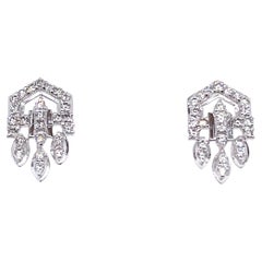 14k White Gold Diamond Cts 1.12 Paw Earrings