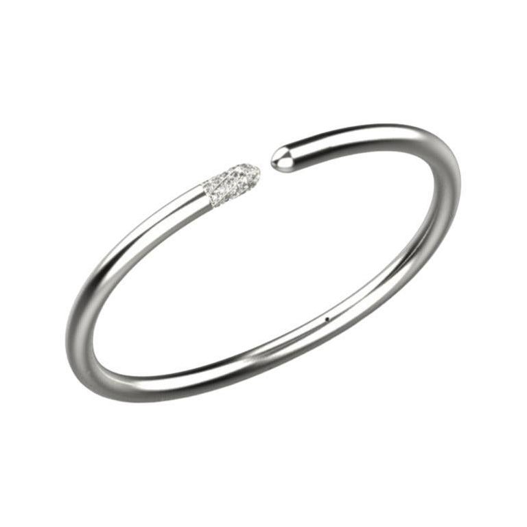 Linear Diamond Tip Bracelet, Sterling Silver, 0.43ct For Sale