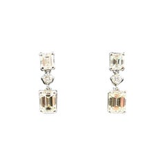 1.72 ct Emerald Cut Diamond Earrings
