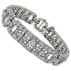 Bracelet Art déco en platine avec diamants 11,75 carats