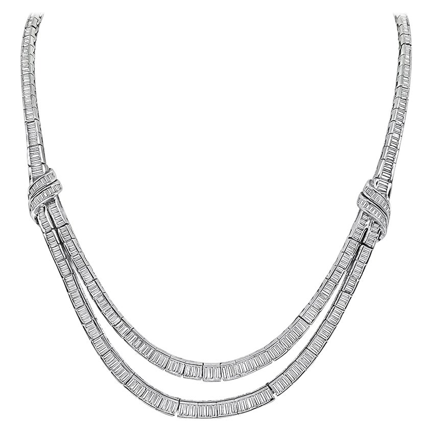 20.00ct Diamond Platinum Necklace For Sale