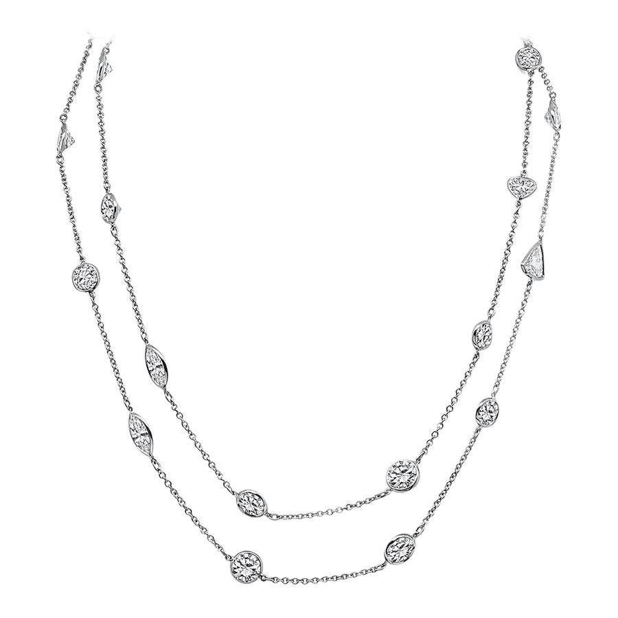 22.67ct Diamond By The Yard Necklace For Sale