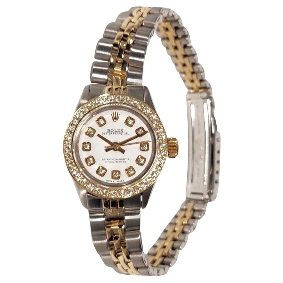 Rolex Ladies 25mm Oyster Perpetual White Diamond two-tone Jubilee