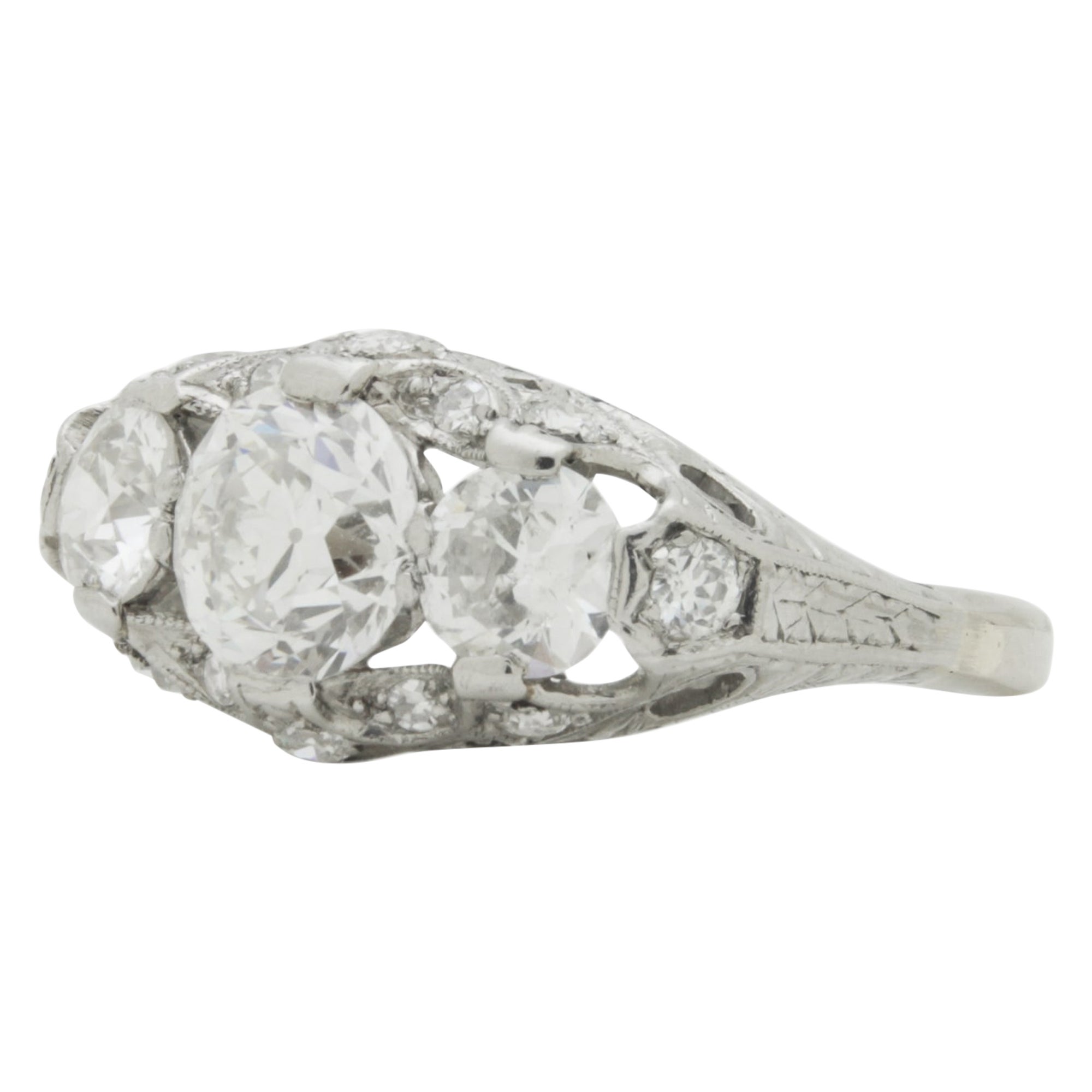 Original Art Deco Diamond Ring Circa 1930 For Sale