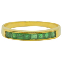 14K Gold 0.74ct Squared Emerald Band Ring