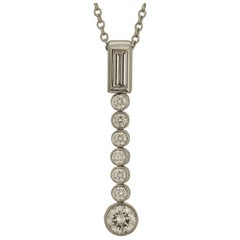 Used Tiffany & Co. Platinum Diamond Drop Necklace
