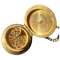 Victorian era 18K gold perfume box “Vinaigrette” pendant, locket pendant