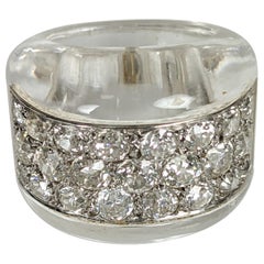 Suzanne Belperron Ring aus Bergkristall und Diamanten