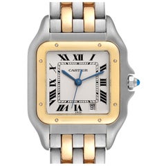 Cartier Panthere Large Steel Yellow Gold Two Row Ladies Watch W25028B6