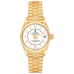 Rolex President Datejust 26 Montre pour femme en or jaune avec cadran blanc 69278