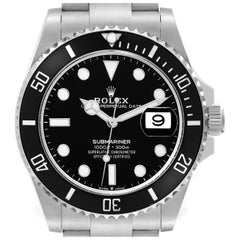 Used Rolex Submariner Black Dial Ceramic Bezel Steel Mens Watch 126610 Box Card