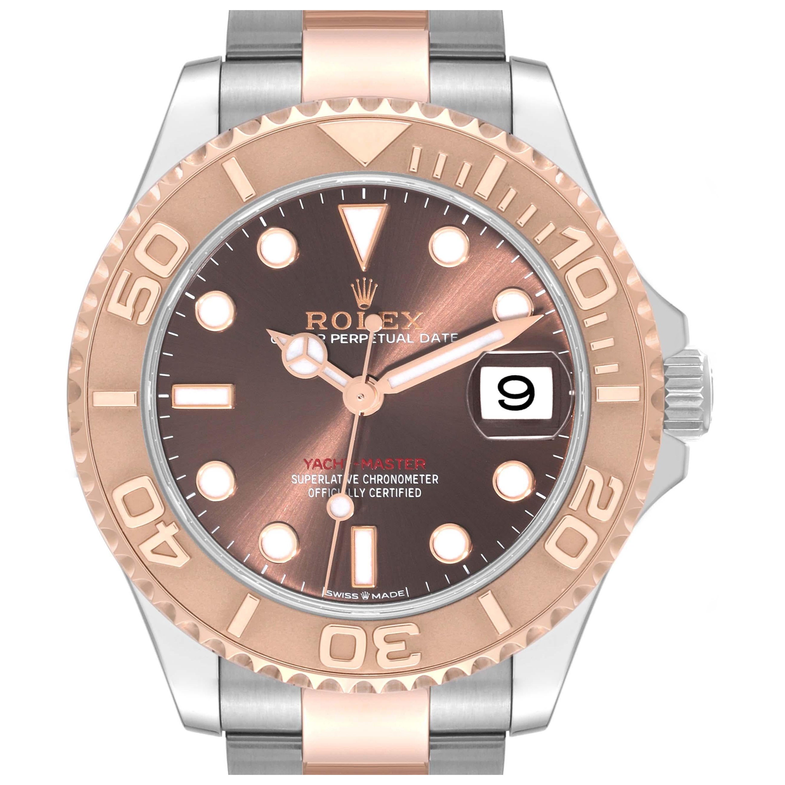 Rolex Yachtmaster 37 Midsize Steel Rose Gold Mens Watch 268621 Box Card For Sale