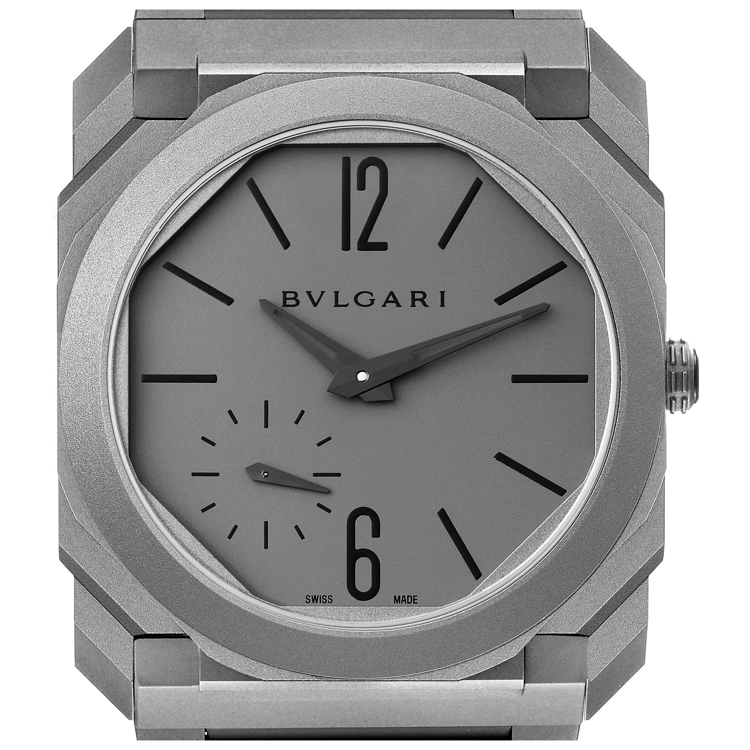 Bvlgari Octo Finissimo Titanium Ultra Thin Mens Watch 102713 Box Papers For Sale