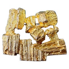 Retro Björn Weckström 14karat Gold Brooch name, Drift wood. Lapponia 1971