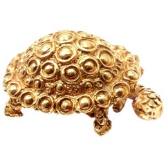 Vintage Tiffany & Co. Ruby Gold Turtle Brooch Pin