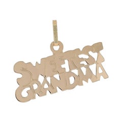 Yellow Gold Sweetest Grandma Pendant - 14k Grandmother Family Love