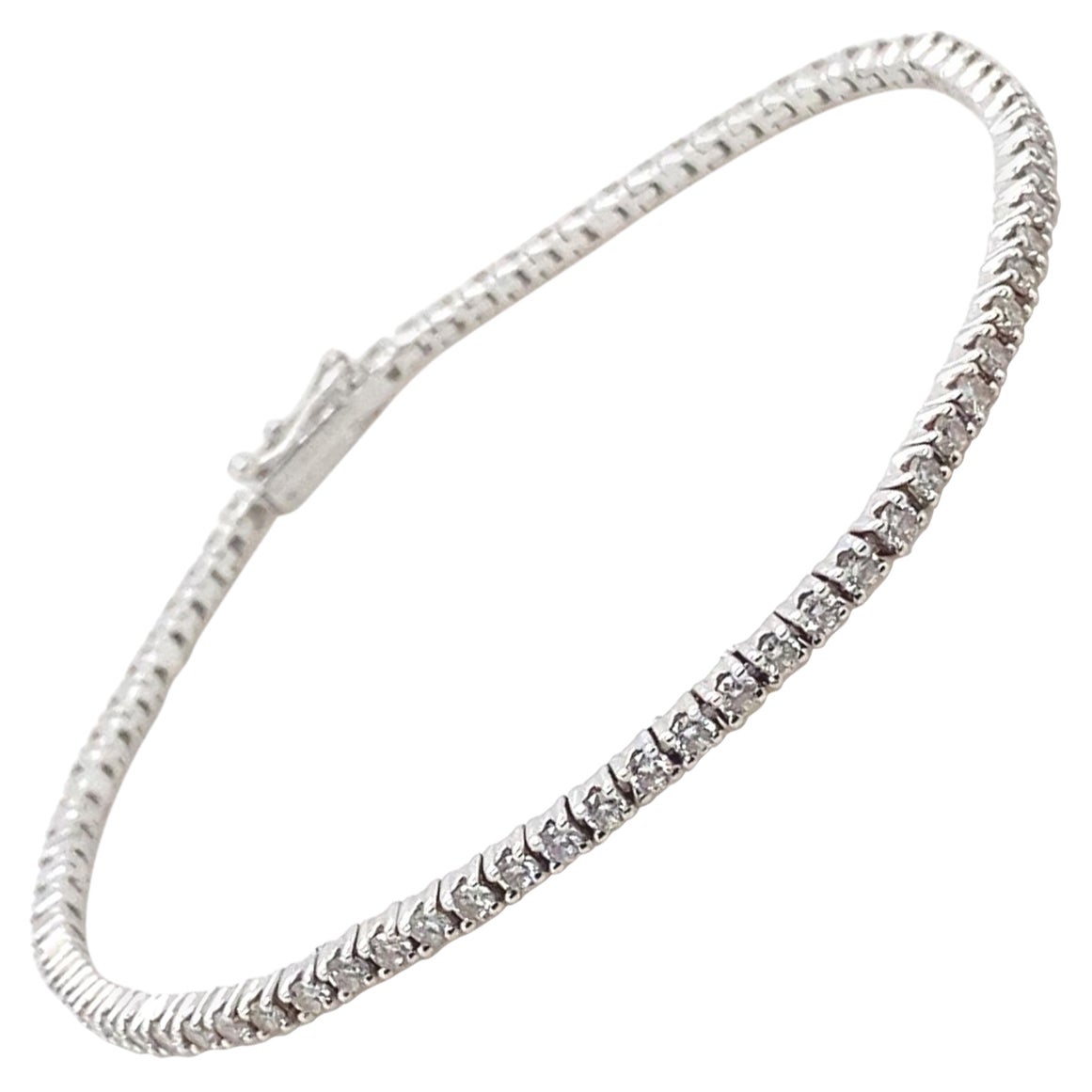 Mauboussin Diamond Line Bracelet 18 Karat White Gold For Sale