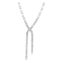 Alexander Beverly Hills 29.92 Karat Oval & Runder Diamant-Tropfen-Tennis-Halskette 18k