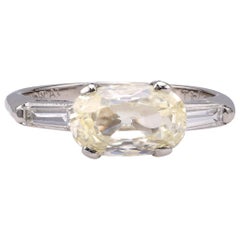 Art Deco GIA 1.52 Carat Old Mine Cut Diamond Platinum Ring