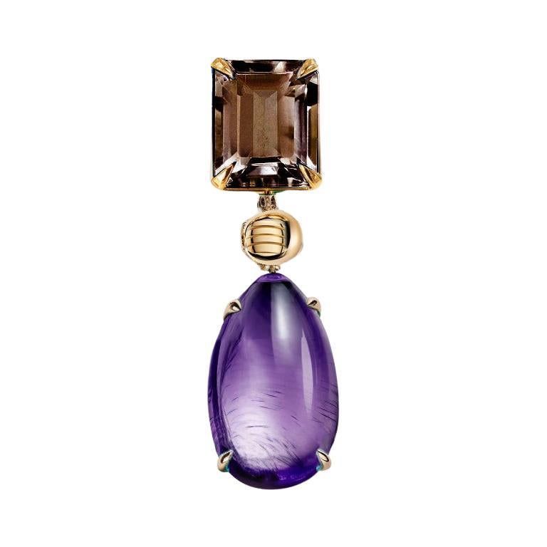 Eighteen Karat Yellow Gold Pendant Necklace with Amethyst