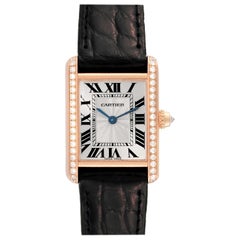 Cartier Tank Louis Rose Gold Diamond Ladies Watch WJTA0010 Box Card